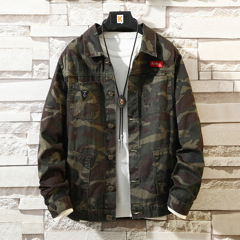 Nueva chaqueta vaquera de camuflaje para hombre, abrigo para hombre, chaqueta vaquera masculina, chaqueta y abrigos, diseño de moda, ropa de marca de otoño
