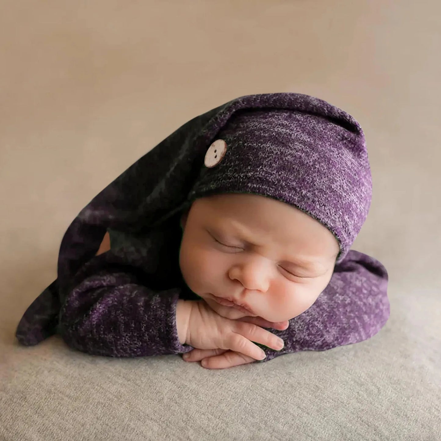 Bébé Photo Vêtements Accessoires Bouton Chapeau Deux Ensembles