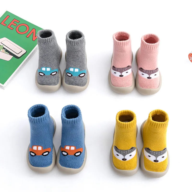 Calcetines y zapatos de piso para bebé Terry grueso y cálido
