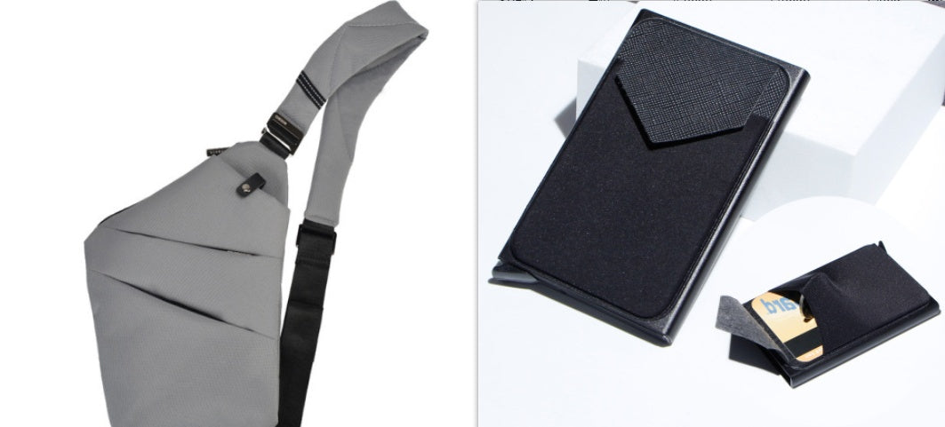 Bolsos de lona en el pecho para hombres y mujeres en un hombro