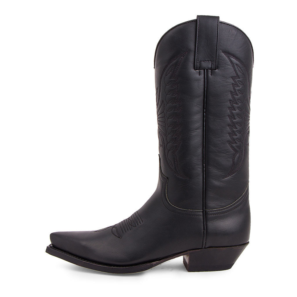 Bota de vaquero occidental de tacón alto puntiagudo bordada para hombres y mujeres europeos y americanos