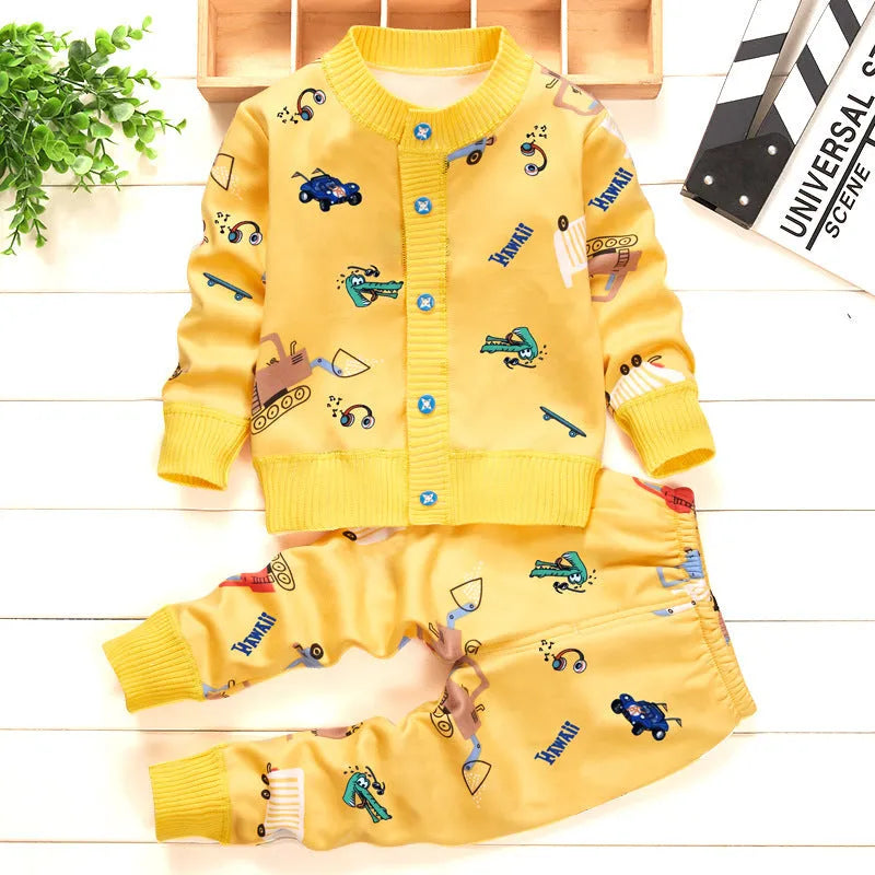Deux pièces dessin animé bébé vêtements pour enfants plus pull en cachemire