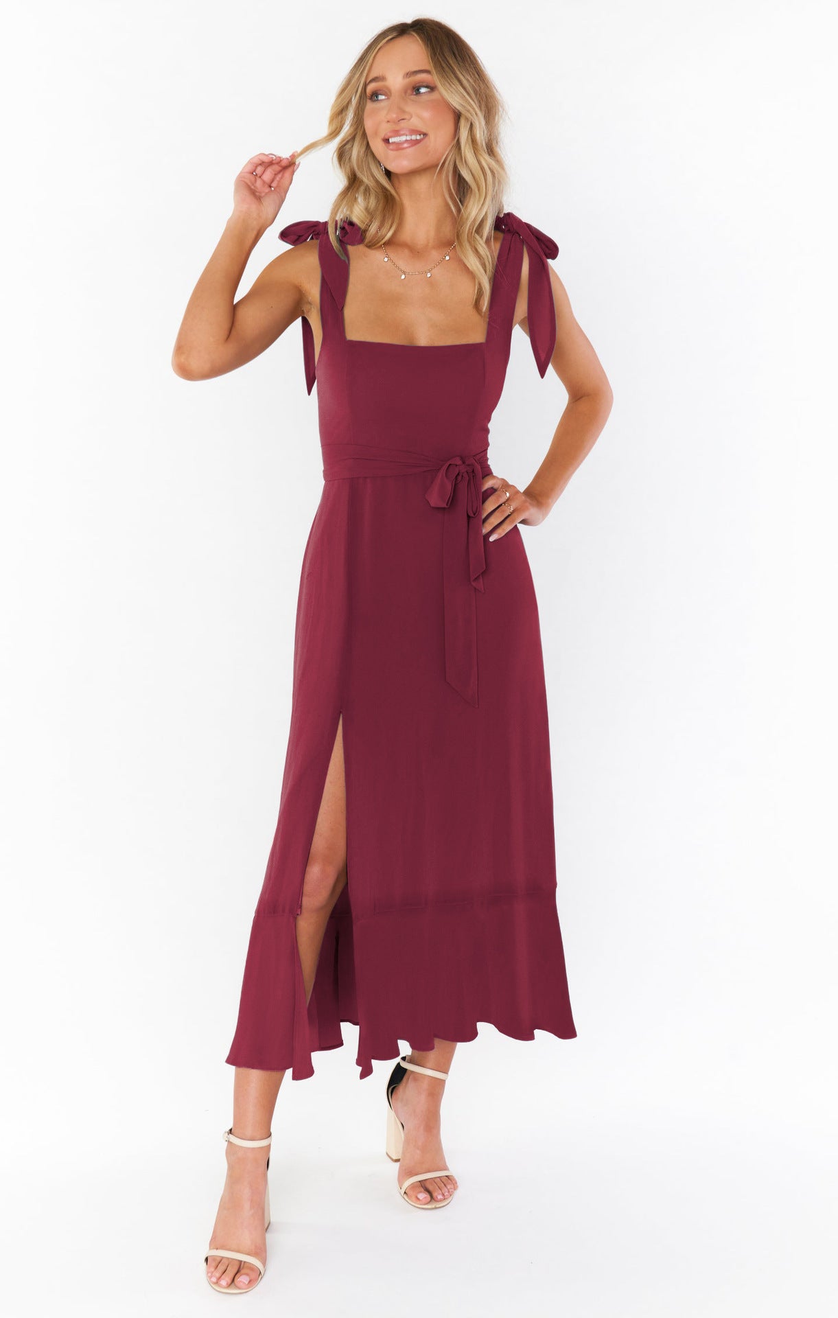 Vestido de color liso para mujer, estilo informal y elegante