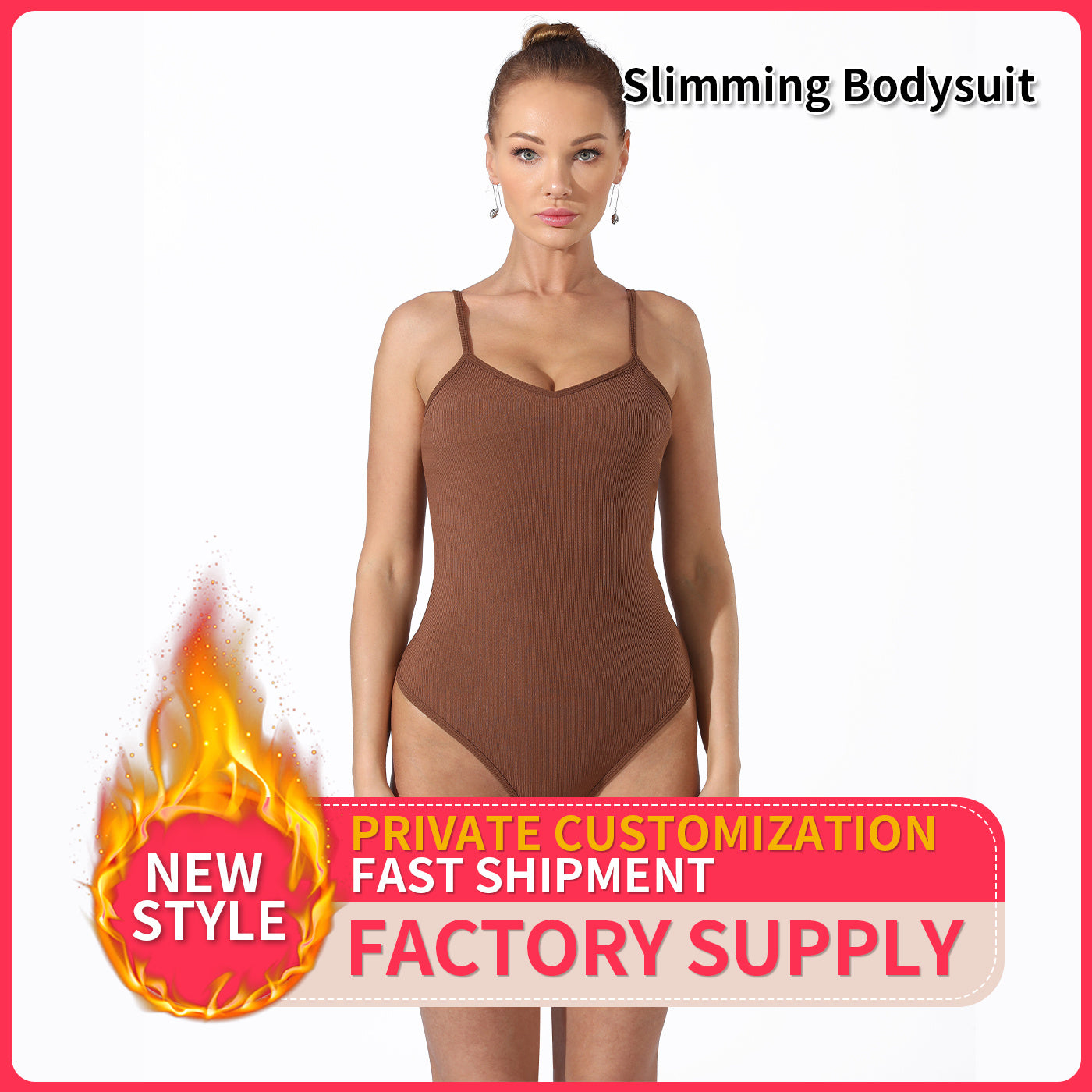 Body de color liso sencillo de moda para mujer