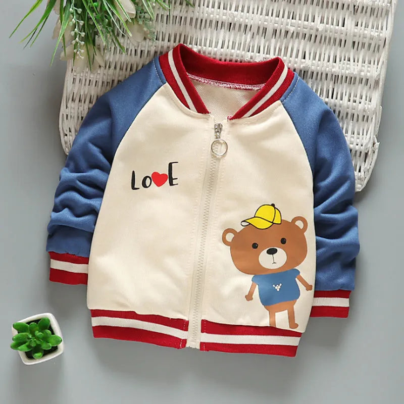 Chaqueta de oso grizzly para niños, uniforme de béisbol coreano