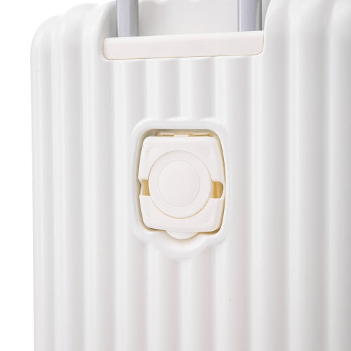 ABS Spinner Wheel Luggage Carry On Suitcase With Cup Holder USB Port Phone Holder 20 24 28