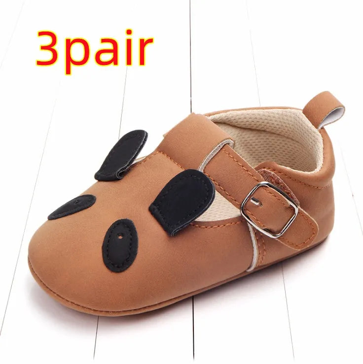 Primavera y otoño zapatos de bebé de animales de dibujos animados de cuero mate antideslizante zapatos de bebé de fondo suave al por mayor 0884