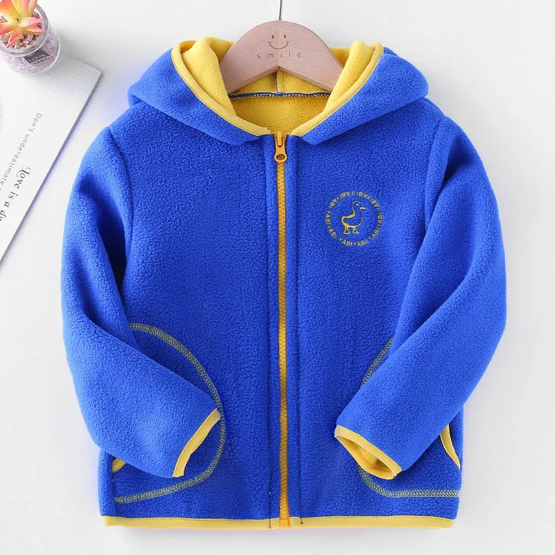 Conjunto de ropa para niños Cárdigan polar con capucha