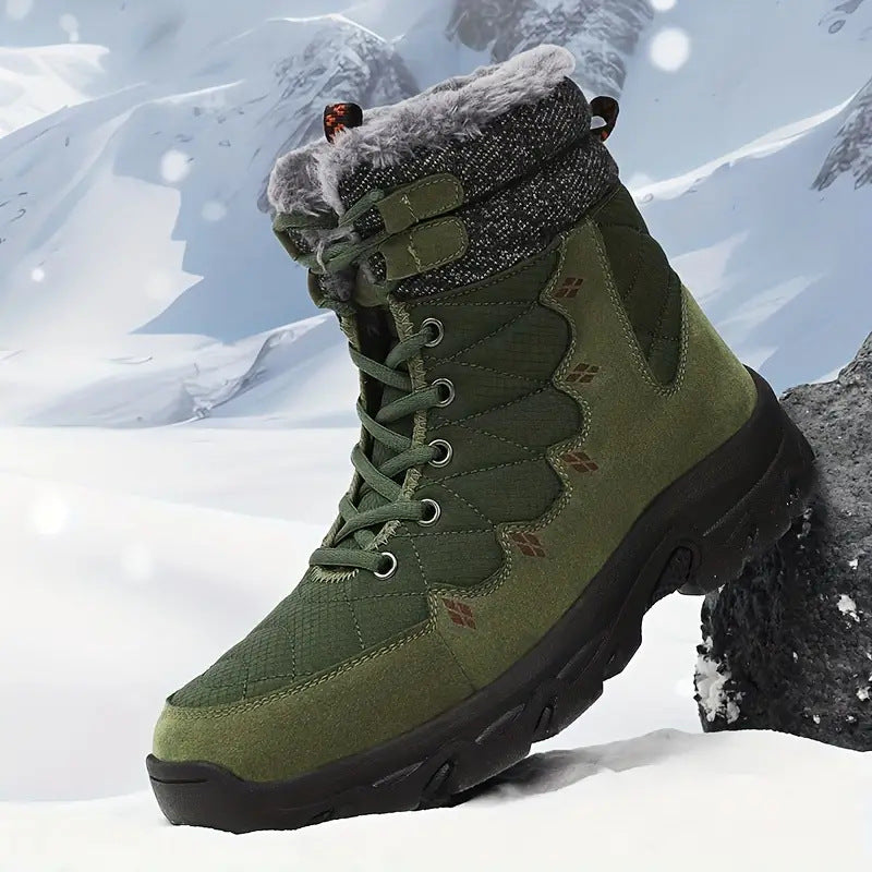 Botas altas con forro polar para uso diario y suela gruesa para hombre