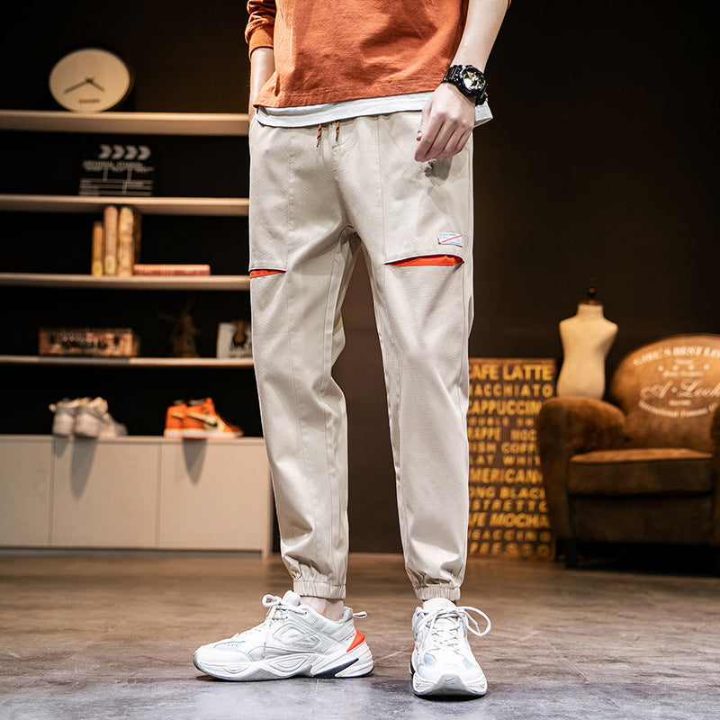 Monos para hombre, pantalones Harem de marca a la moda, pies deportivos, pies de haz de nueve puntos, pantalones casuales