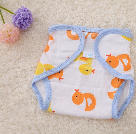 Pañal de tela con estampado de dibujos animados de algodón, pañal lavable para bebé