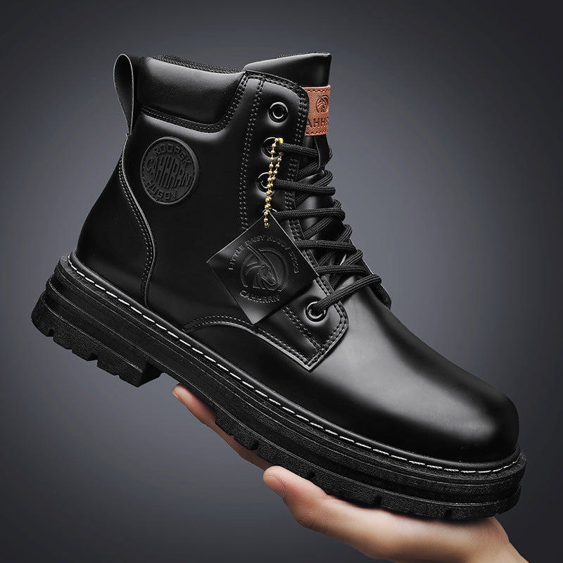 Botas de mono duraderas y resistentes al desgaste con forro polar de siete agujeros a la moda para hombre