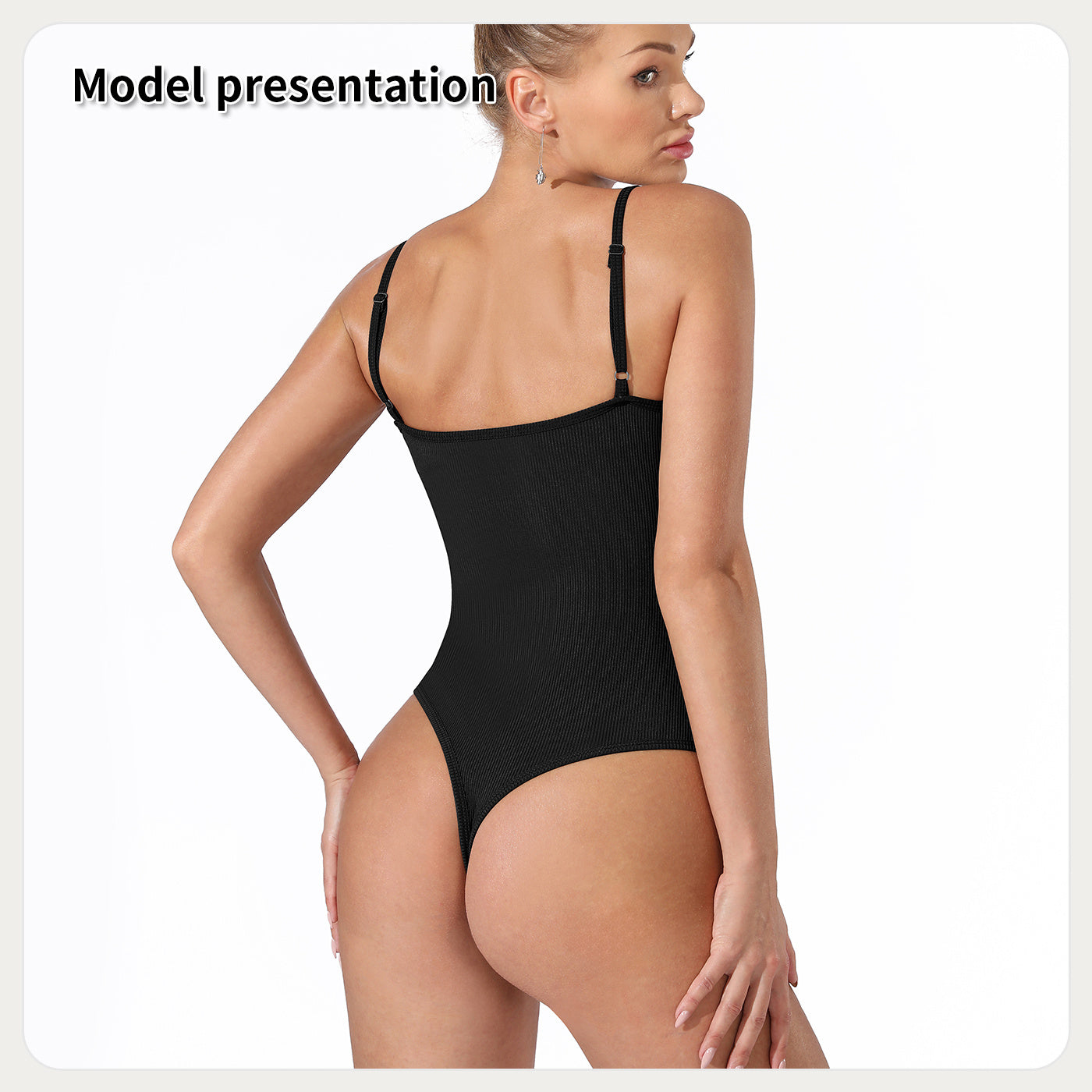 Body de color liso sencillo de moda para mujer
