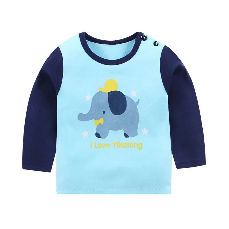 Camiseta de manga larga para niños Top individual de algodón