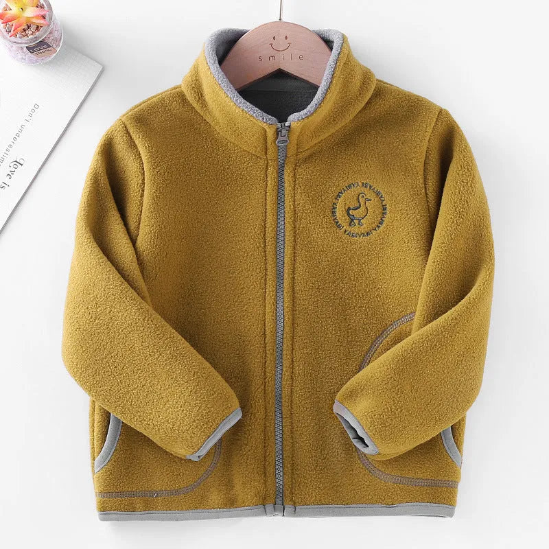 Conjunto de ropa para niños Cárdigan polar con capucha