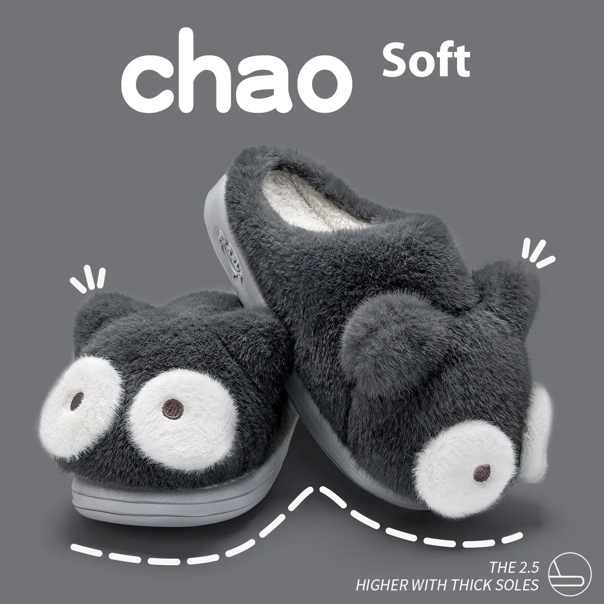 Pantuflas cálidas con suela gruesa y antideslizante para uso doméstico.