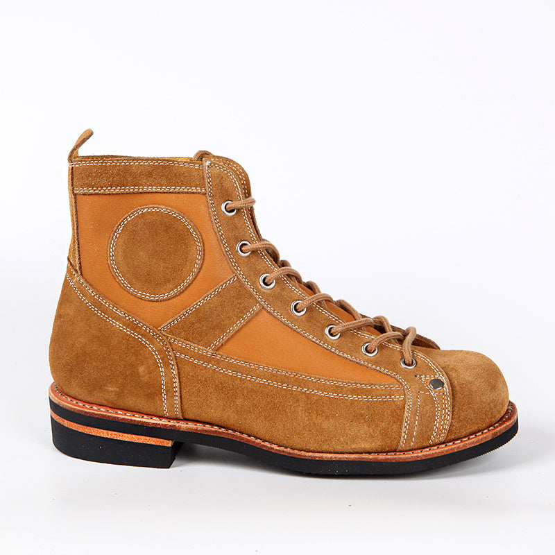 Botines de trabajo de paracaidista con costuras de cuero