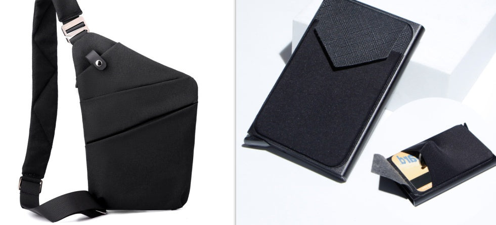 Bolsos de lona en el pecho para hombres y mujeres en un hombro