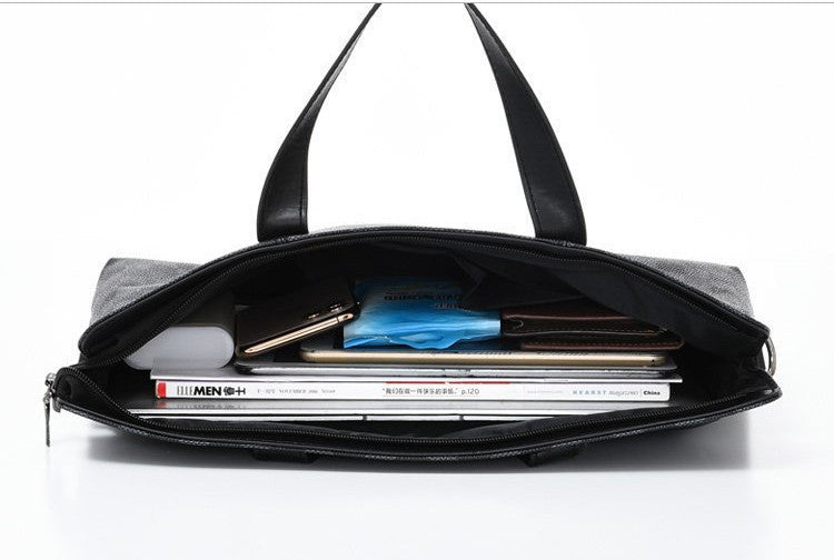 Bolso de mano de negocios con cuadros atmosféricos, bandolera horizontal