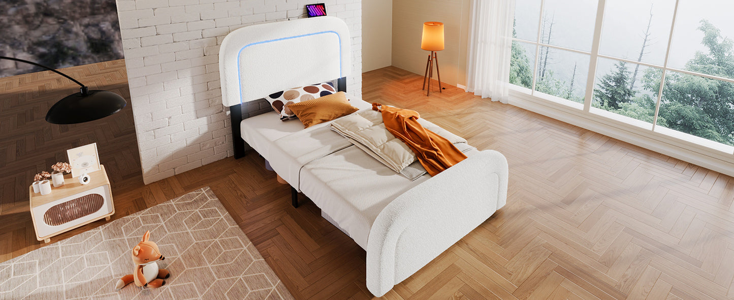 El marco de cama de madera tiene un colchón de 90 cm x 200 cm.