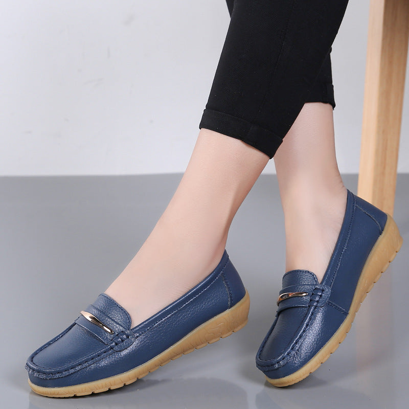 Two-layer Cowhide Middle-aged And Elderly Mothers Shoes