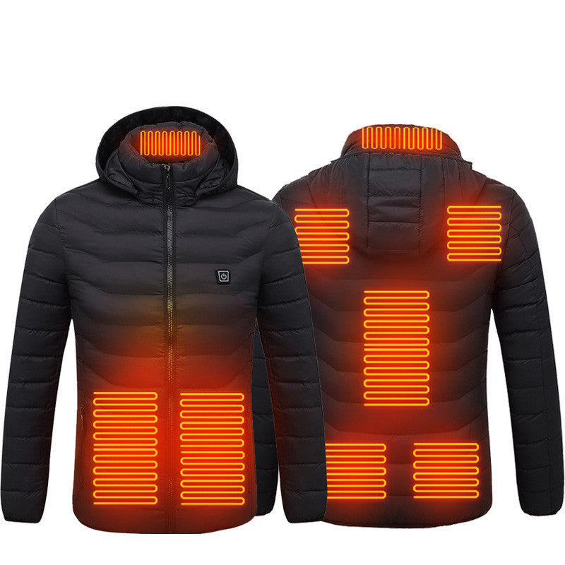 Nueva chaqueta calefactable, abrigo eléctrico USB, abrigo de algodón, ropa térmica, chaleco calefactor, ropa de hombre para invierno