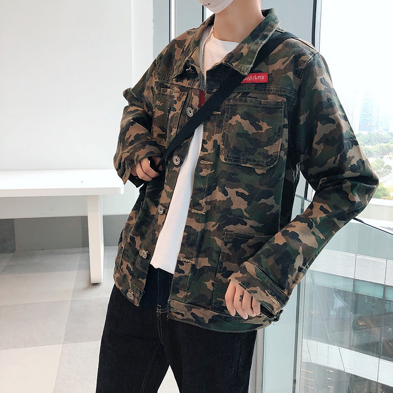 Nueva chaqueta vaquera de camuflaje para hombre, abrigo para hombre, chaqueta vaquera masculina, chaqueta y abrigos, diseño de moda, ropa de marca de otoño