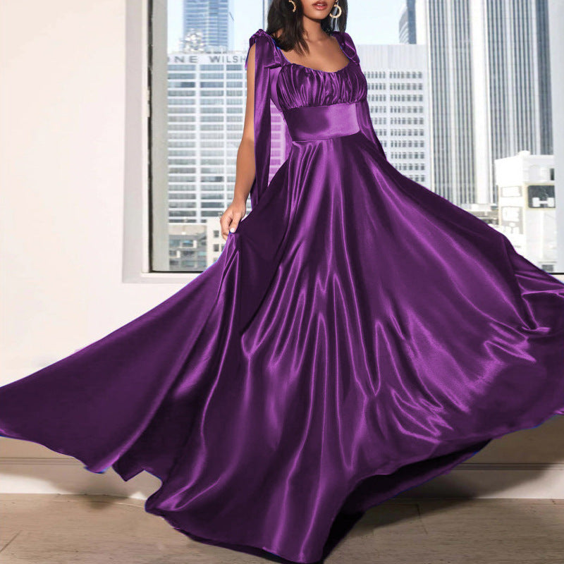 Vestido de noche de dama de honor sin mangas de moda para mujer
