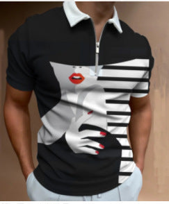Camisas para hombres Face Art Print Camisetas de manga corta Ropa de calle para hombre