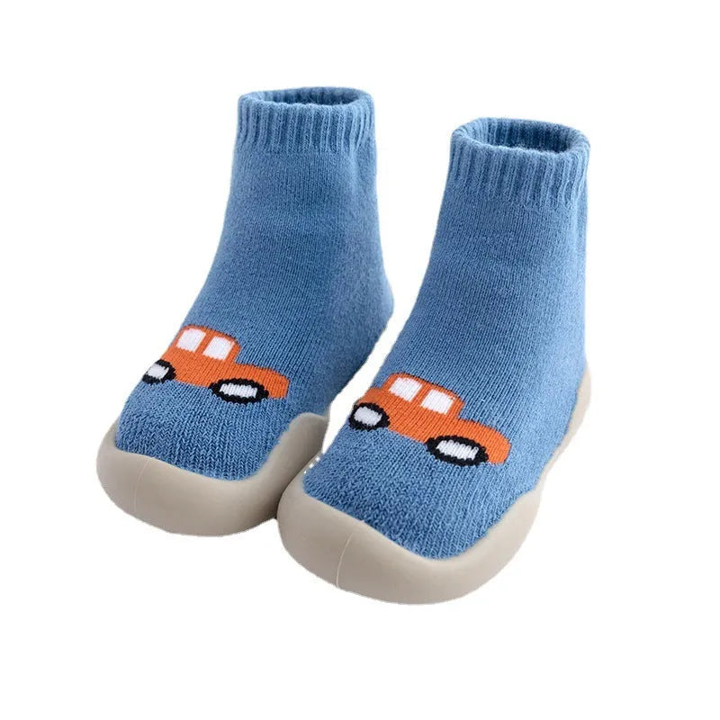 Calcetines y zapatos de piso para bebé Terry grueso y cálido