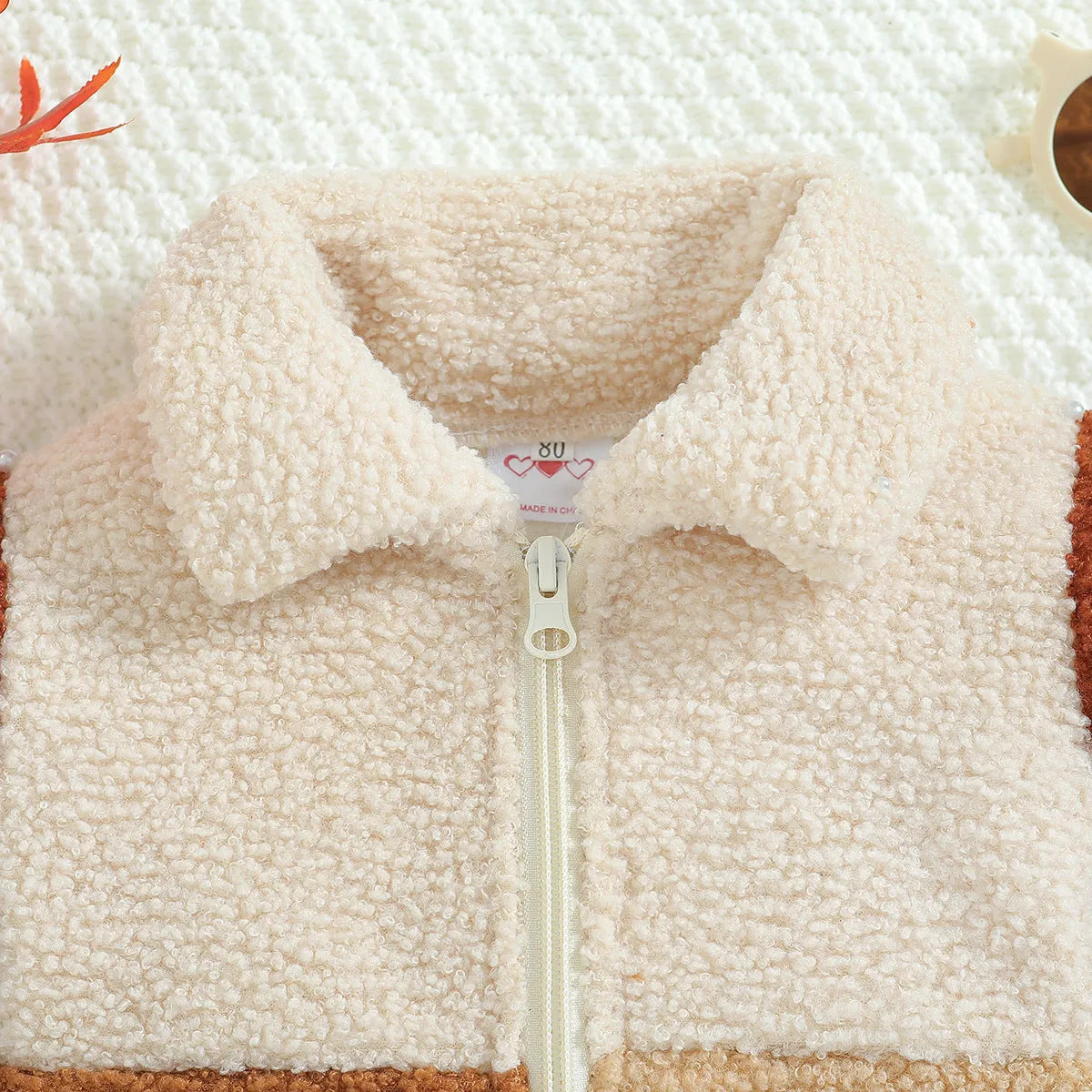 Nueva chaqueta polar polar linda con cremallera para niños