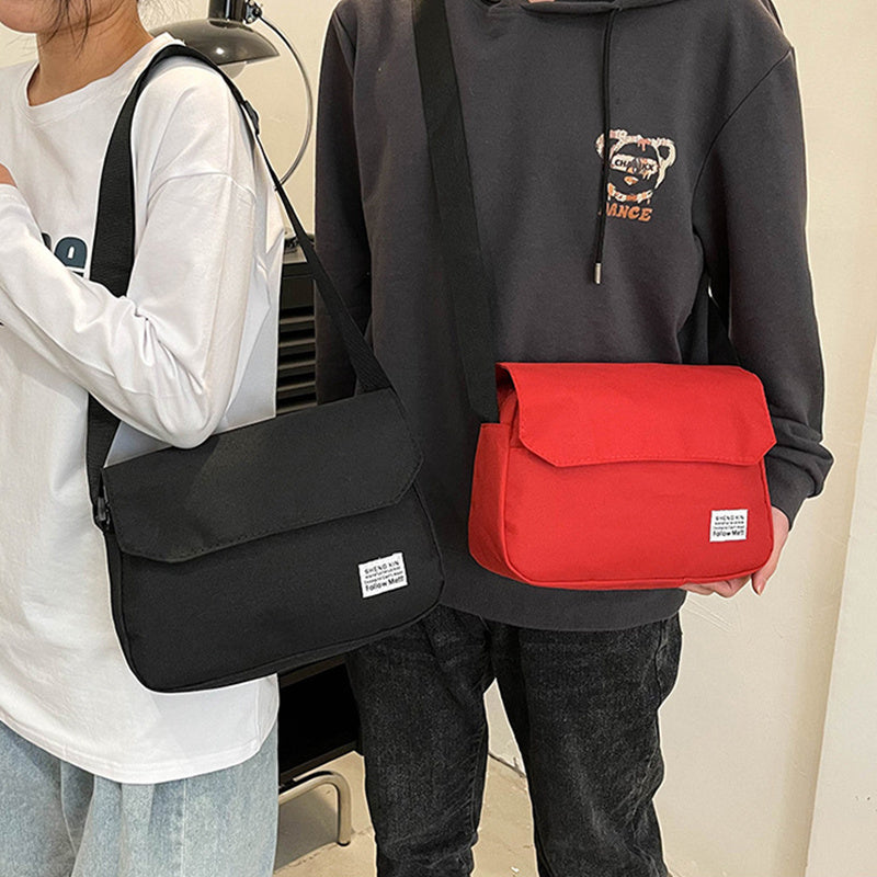 Ins Messenger Bags mujeres hombres bolso de hombro tipo bandolera Casual pareja pequeño bolso con solapa