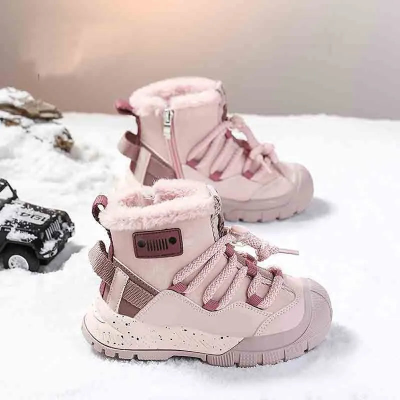Zapatilla para niños impermeable para la nieve con forro polar