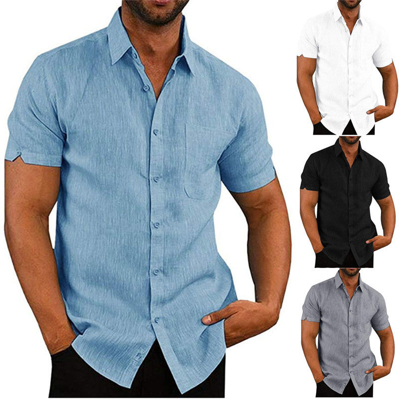 Camisas sólidas de verano de manga corta para hombres Camisetas sueltas casuales