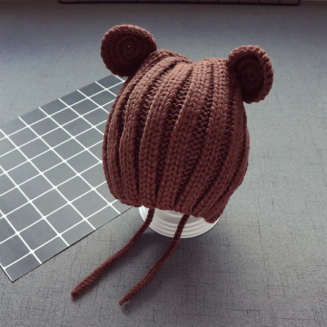 Gorro de lana con protección para los oídos para bebés, versión coreana, 1 gorro para niño, nuevo estilo, 2 gorro para niña