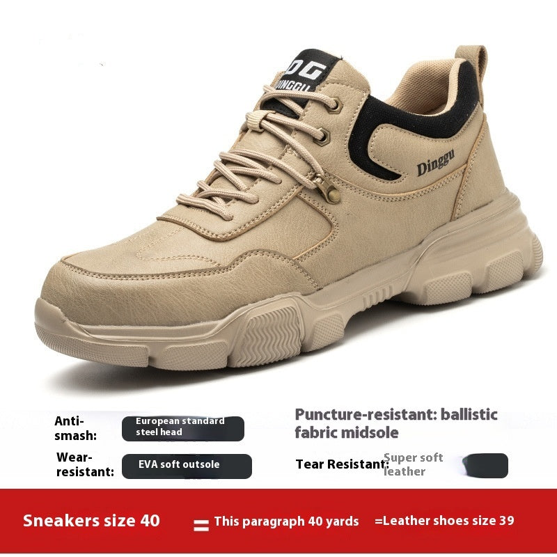 Zapatos de protección laboral para hombres, antigolpes y antiperforantes, cabeza de acero de seguridad para todas las estaciones