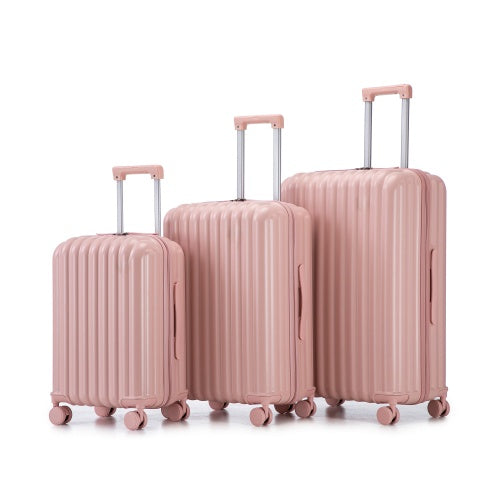 ABS Spinner Wheel Luggage Carry On Suitcase With Cup Holder USB Port Phone Holder 20 24 28
