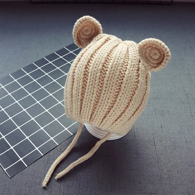 Gorro de lana con protección para los oídos para bebés, versión coreana, 1 gorro para niño, nuevo estilo, 2 gorro para niña