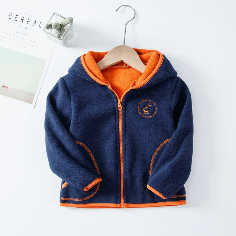 Conjunto de ropa para niños Cárdigan polar con capucha
