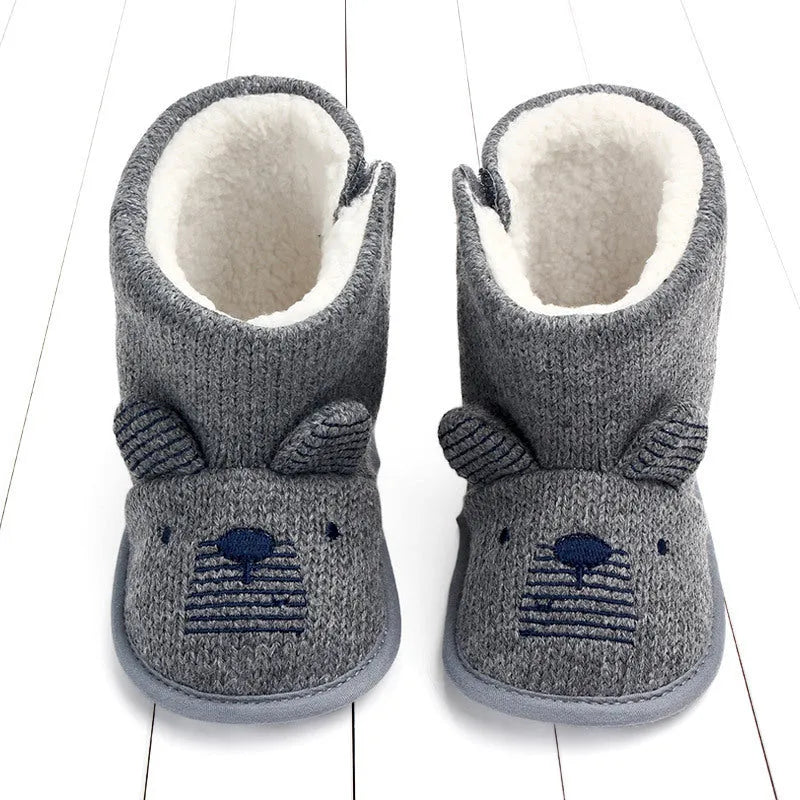 Zapatos de algodón cálidos de lana para bebé, zapatos altos cálidos de invierno