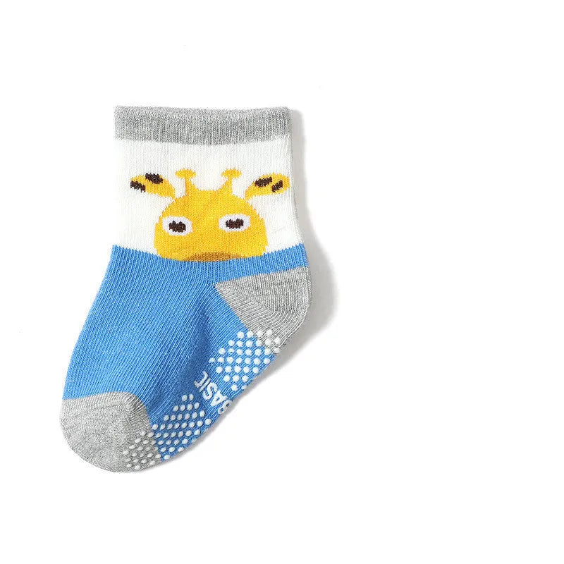Calcetines antideslizantes para interiores para niños, calcetines antideslizantes para el suelo con dibujos animados