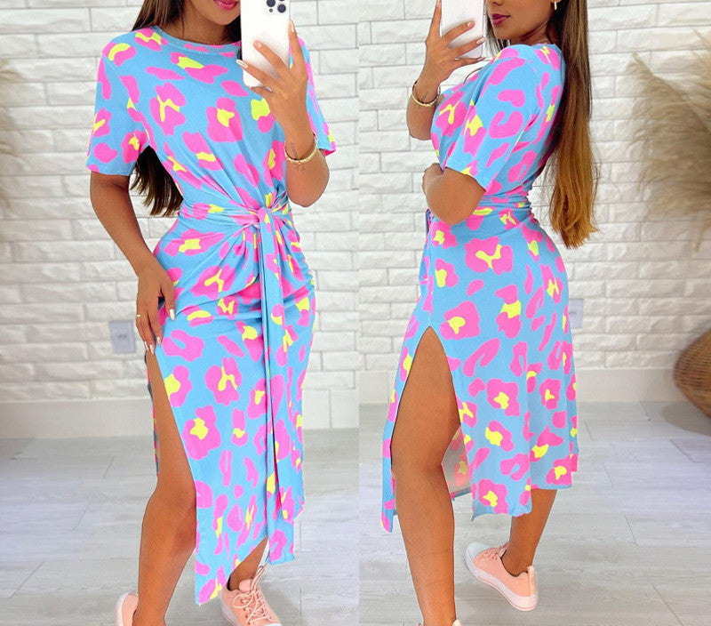 Falda informal con estampado de leopardo personalizada para mujer