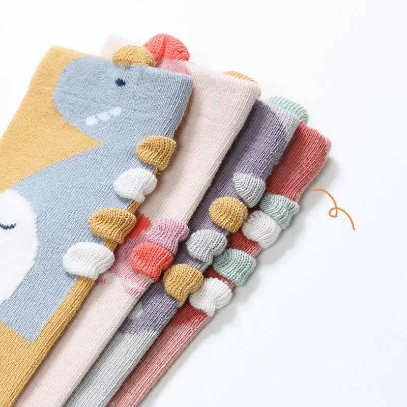 Calcetines tridimensionales por encima de la rodilla para bebés sin tacones para bebés y niños pequeños