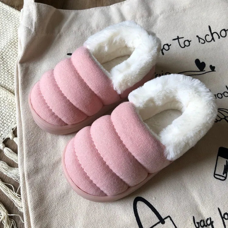 Zapatillas de algodón para niños de color caramelo, zapatos caseros interiores y exteriores, niños y niñas