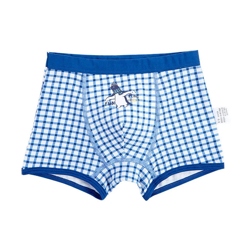 Calzoncillos tipo bóxer para niños de algodón simple con dibujos animados