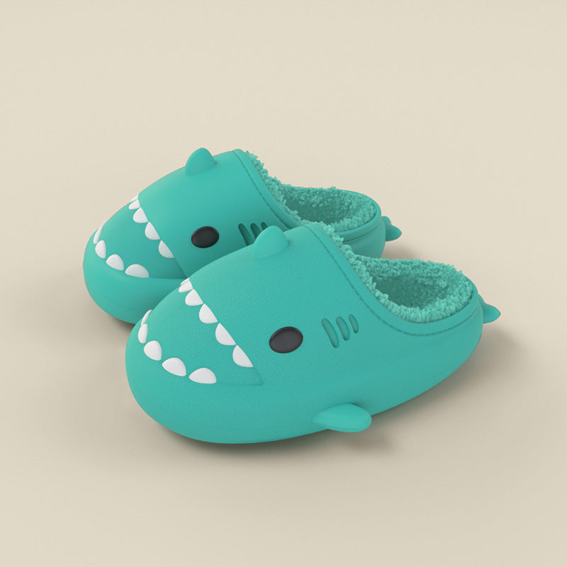 Zapatillas de Eva para niños con tiburón de dibujos animados tridimensionales