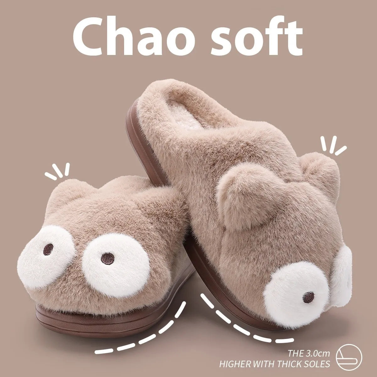 Pantuflas cálidas con suela gruesa y antideslizante para uso doméstico.