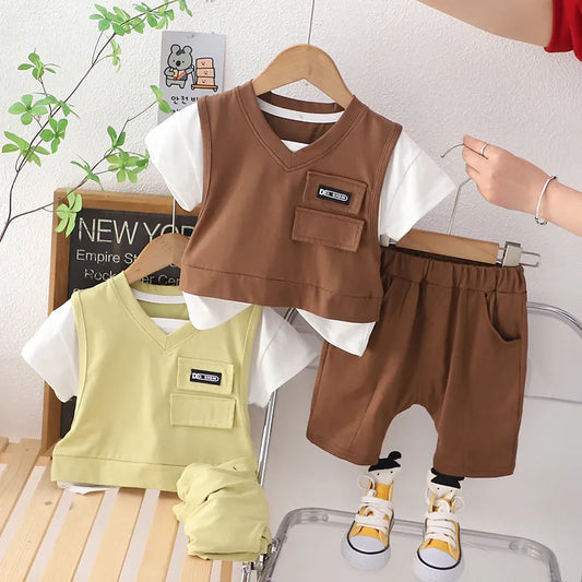 Traje de verano para niños Ropa de manga corta de verano