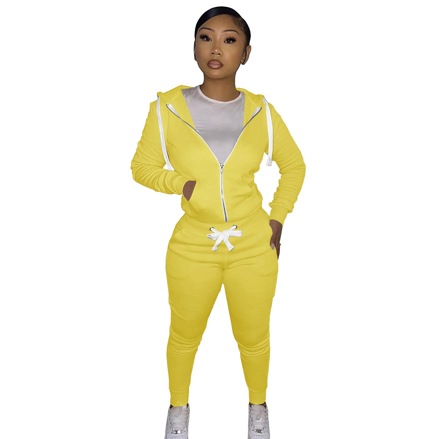 Women's Cotton Sweater Tight-fitting Two-piece Suit