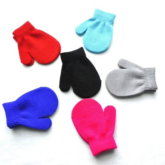 Guantes cálidos de invierno para niños, bolsa tejida, guantes para bebé